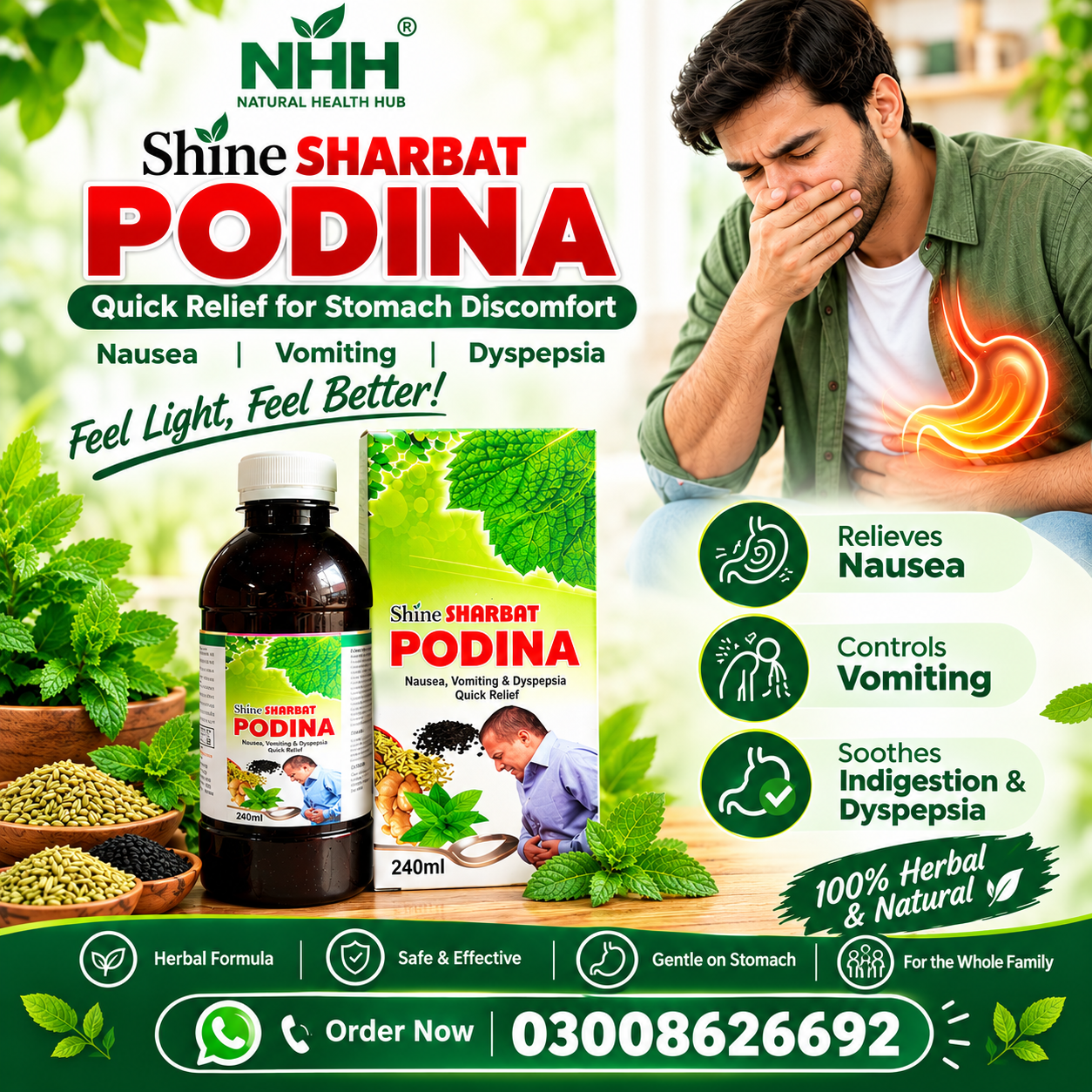 Shine Sharbat PODINA - 240 ml